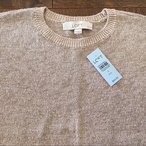 LOFT Oat Colored Sweater Blouse Tee with Shimmer
